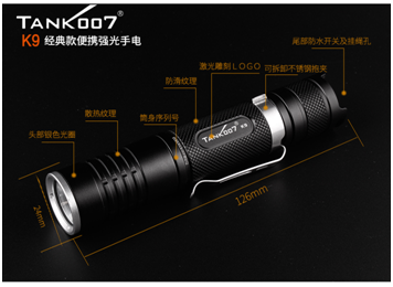 執勤手電筒批發(fā)廠(chǎng)家 探客TANK007手電筒十大品牌